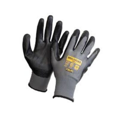 GUANTE MULTIFLEX - NYLON-NITRILO LISO GRIS STEELPRO (12)
