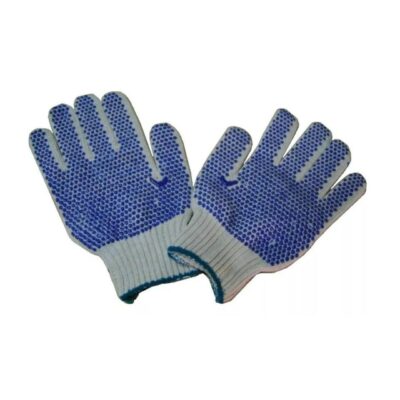 GUANTE MOTEADO - BLANCO REFORZADO PRISOL C/MOTA AZUL (12)